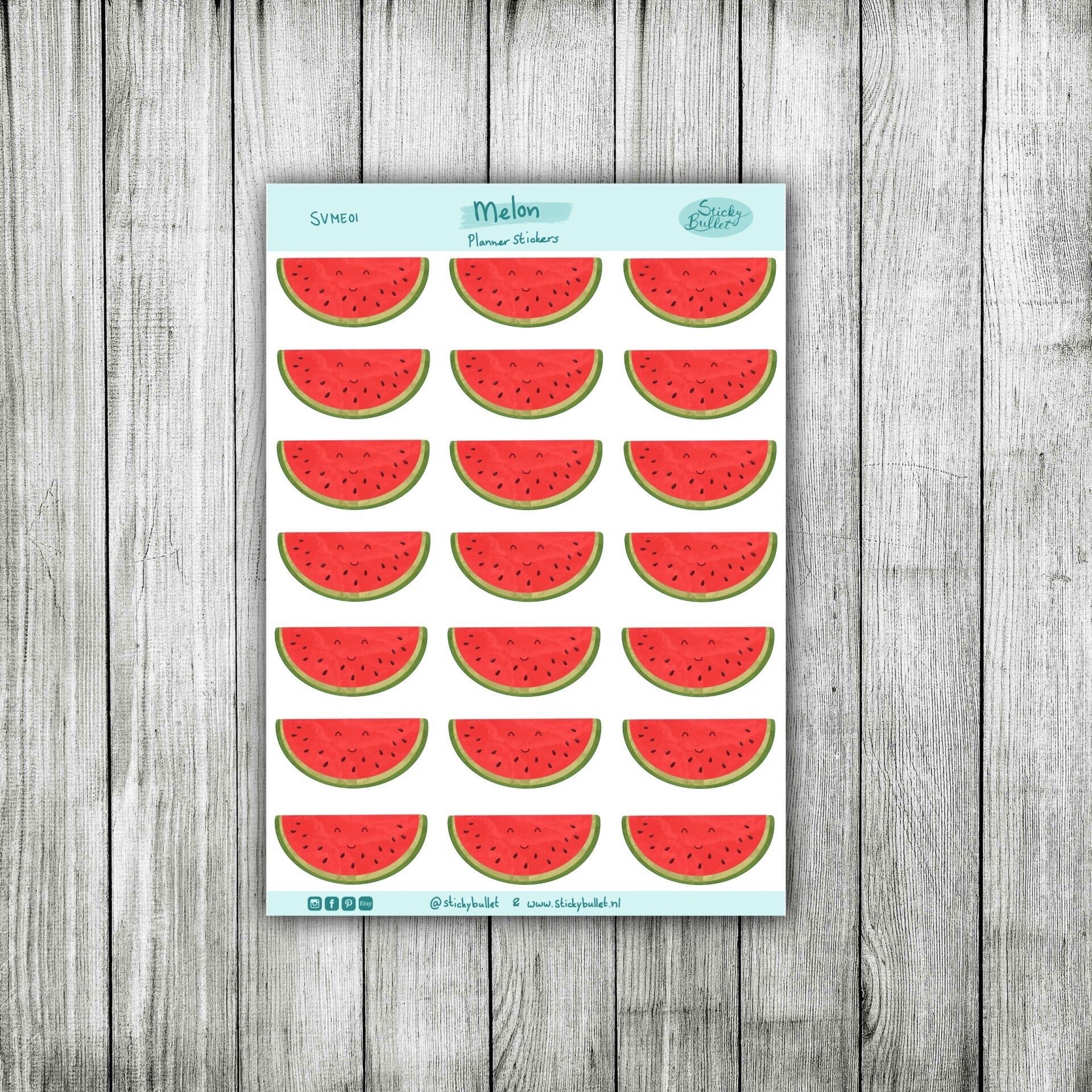 Meloen - Planner Stickers - 21 Stickers