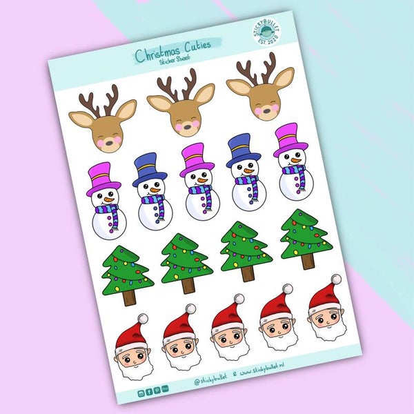 Kerst stickervel 2 - 17 stickers