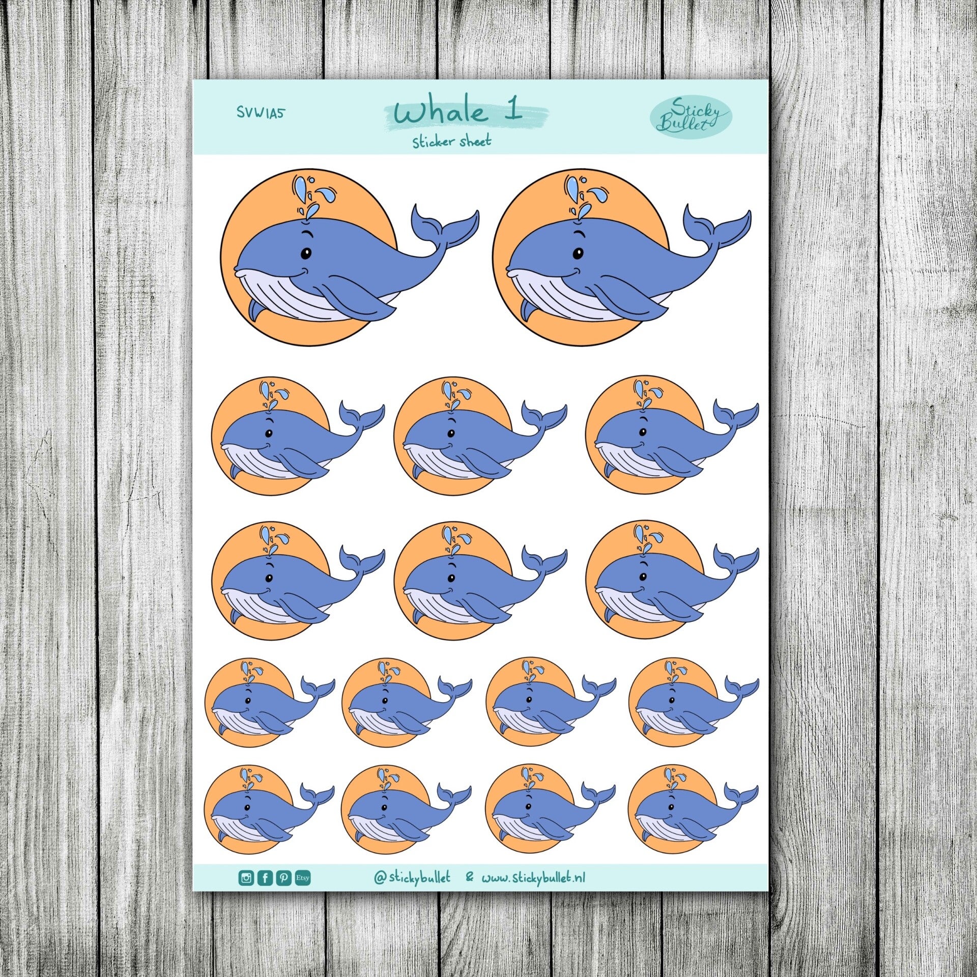 Walvis Stickervel - Diverse varianten