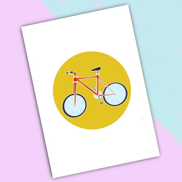 Op de fiets - Wenskaart