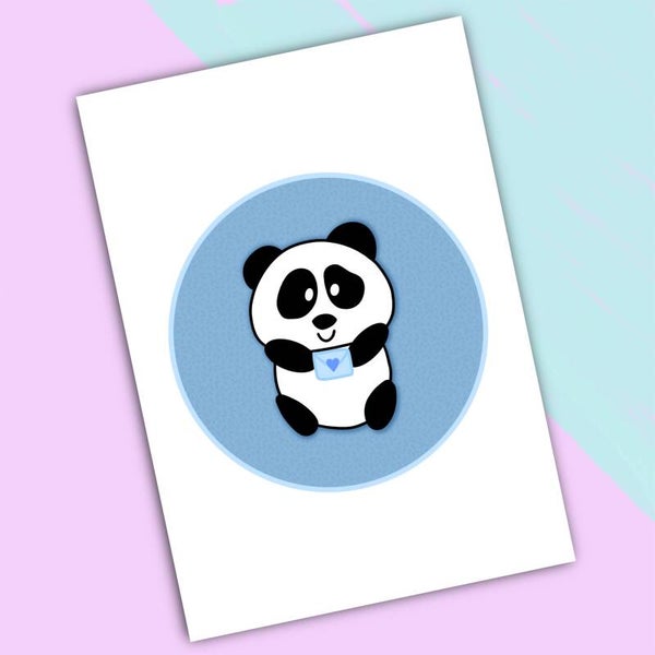 Schattige panda wenskaart
