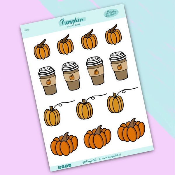 Pompoen - 14 stickers - A6