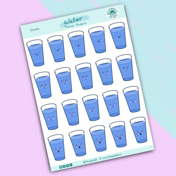 Water - Planner Stickers A6 - 20 stickers
