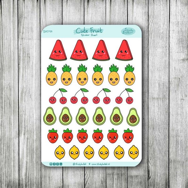Kawaii Fruit - 32 stickers - A6