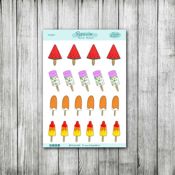 Popsicle - Planner Stickers - 19 stickers