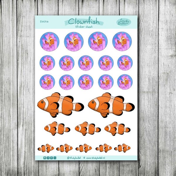 Clownvis Stickers - Diverse varianten