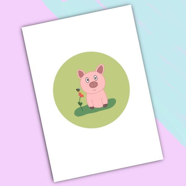 Piggy Wenskaart