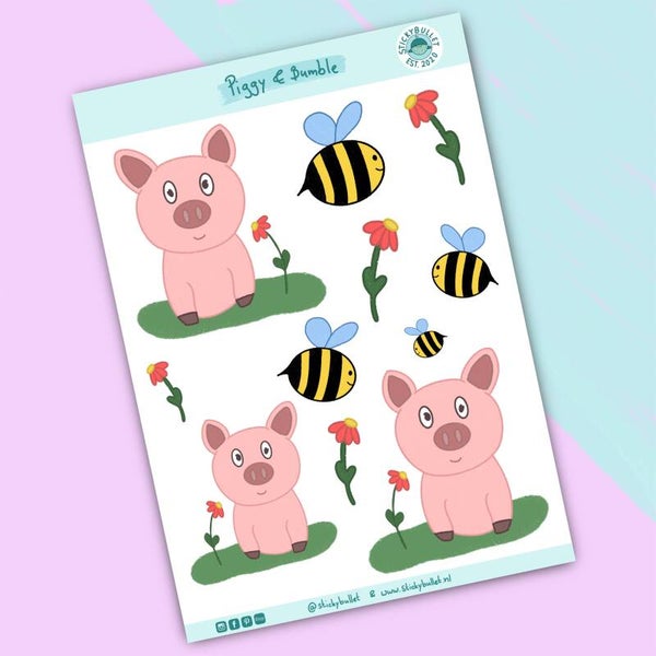 Piggy & Bumble Stickervel - 11 stickers
