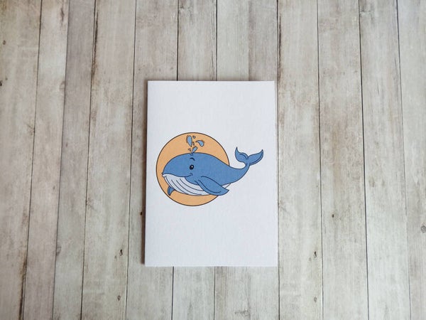Walvis - Dubbele wenskaart