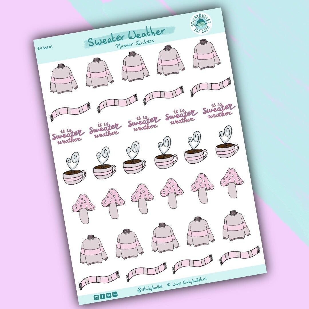 Sweater Weather - 35 Stickers - A6