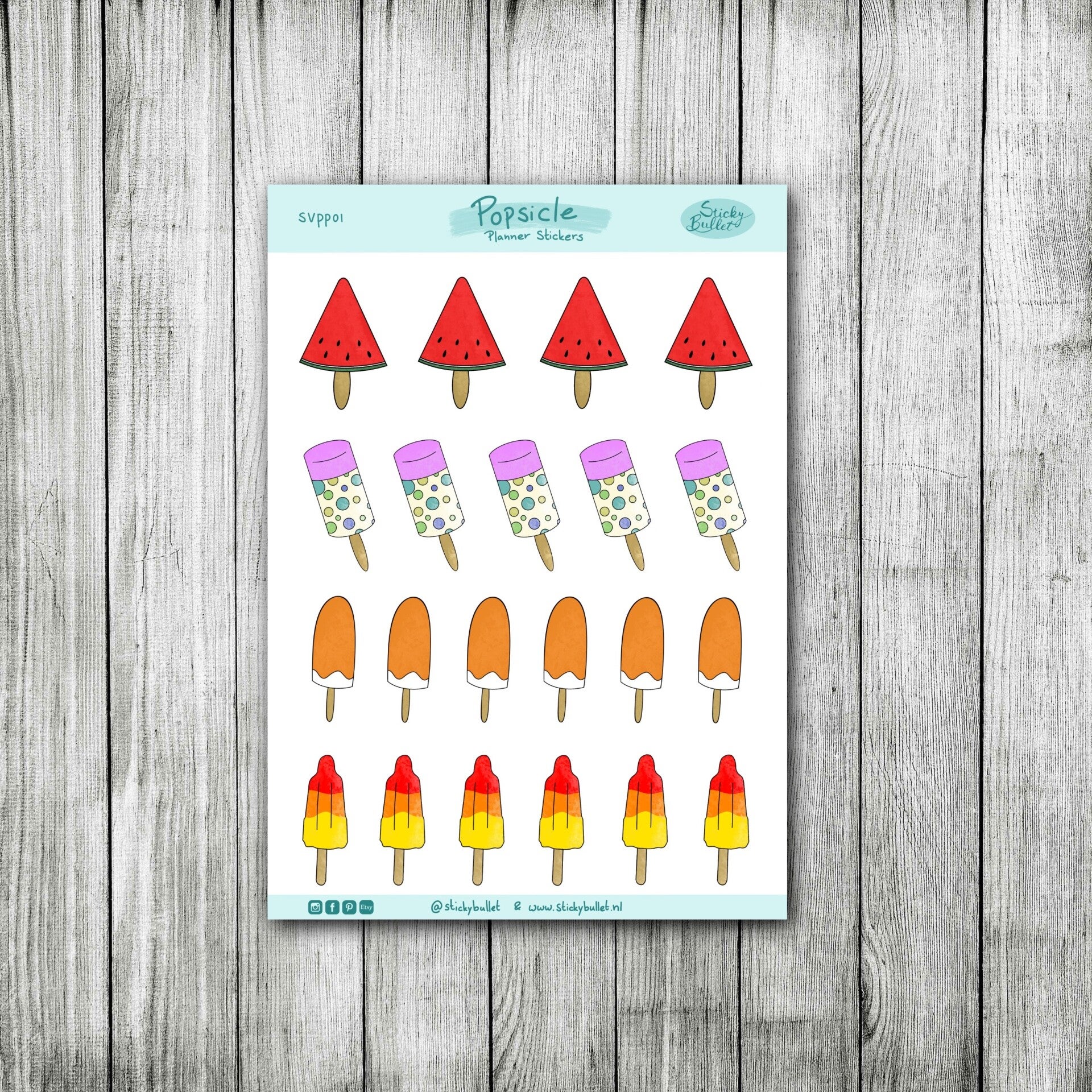 Popsicle - Planner Stickers - 19 stickers