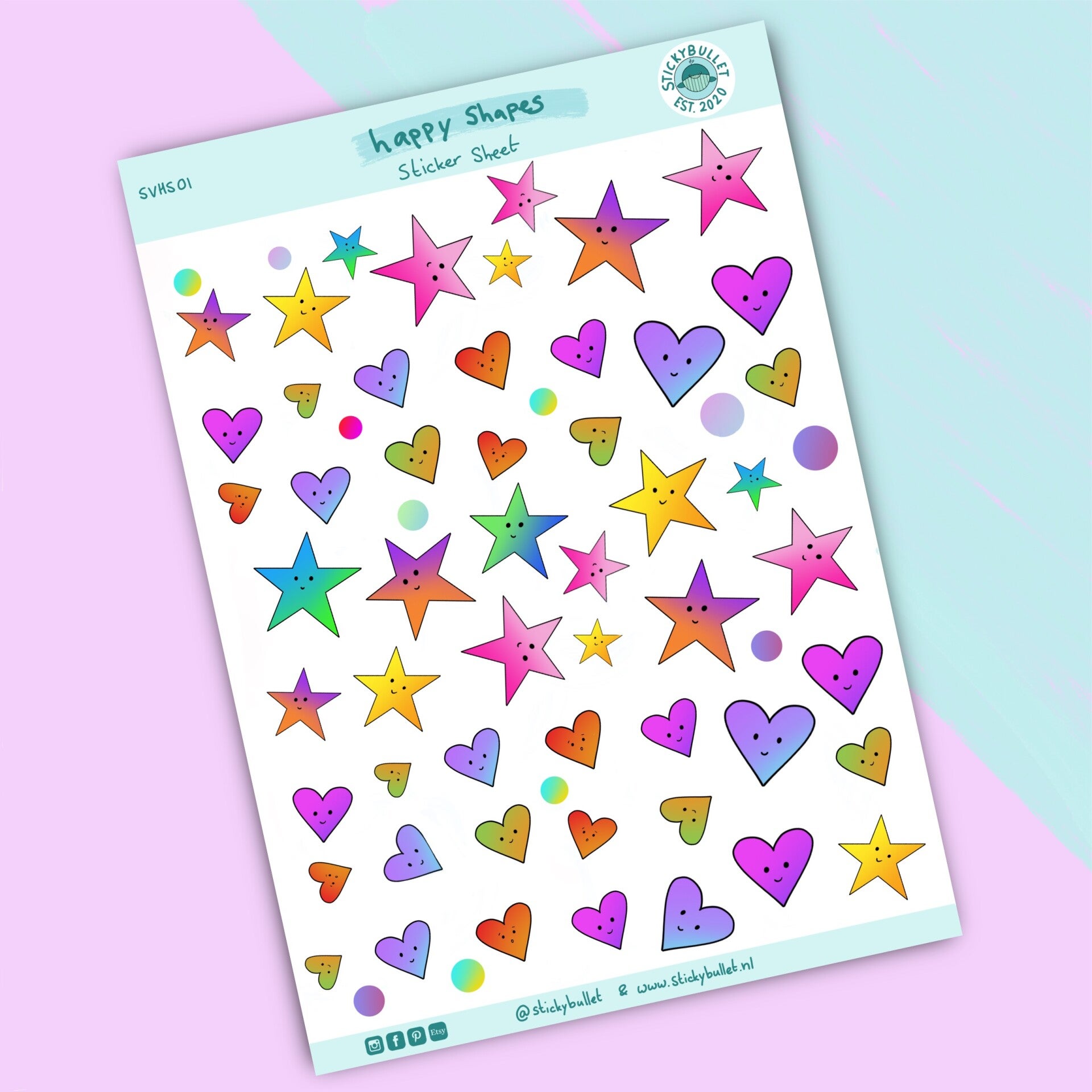 Hearts and Stars - 64 stickers
