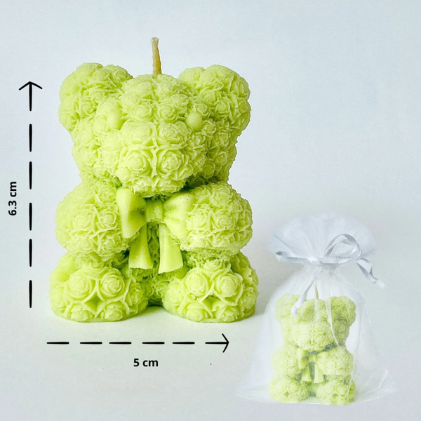 Świeca sojowa Miś z kokardą 60g , limonka