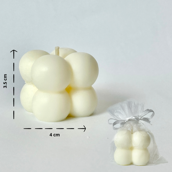 Świeca sojowa Kostka 3D, kolor naturalny mleczny