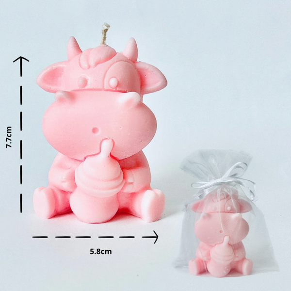 Świeca sojowa Krowa 70g, kolor neonowy róż