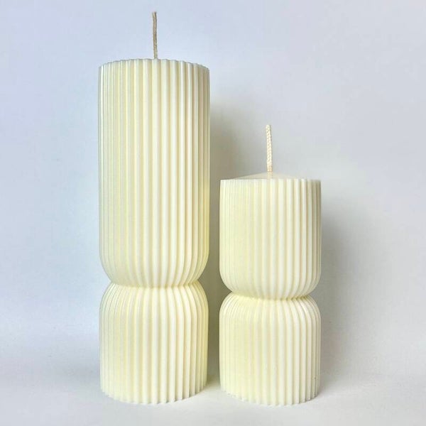 Zestaw Świec Striped 2 szt / 200g+370g