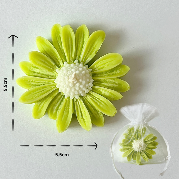 Świeca sojowa Rumianek 20g, kolor limonka+naturalny mleczny