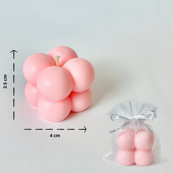 Świeca sojowa Kostka 3D, kolor neonowy róż