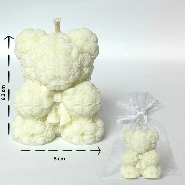 Świeca sojowa Miś z kokardą 60g , mleczny