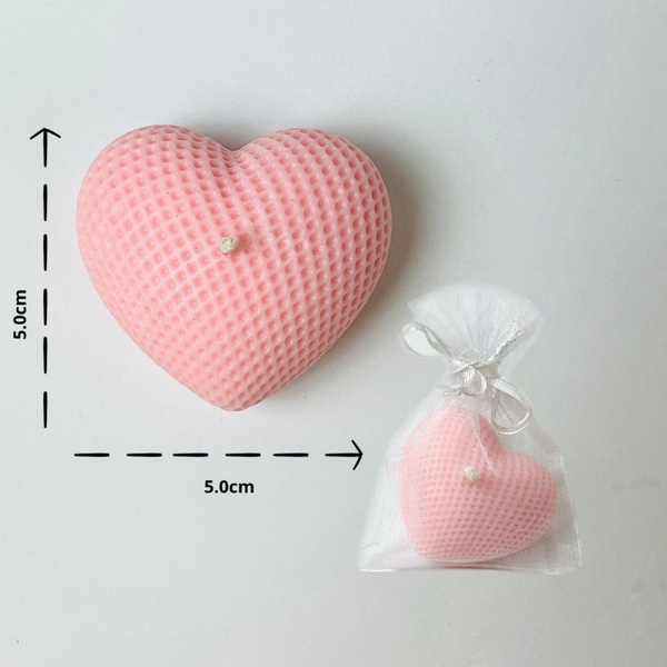Świeca sojowa Serce 25g, kolor neonowy róż
