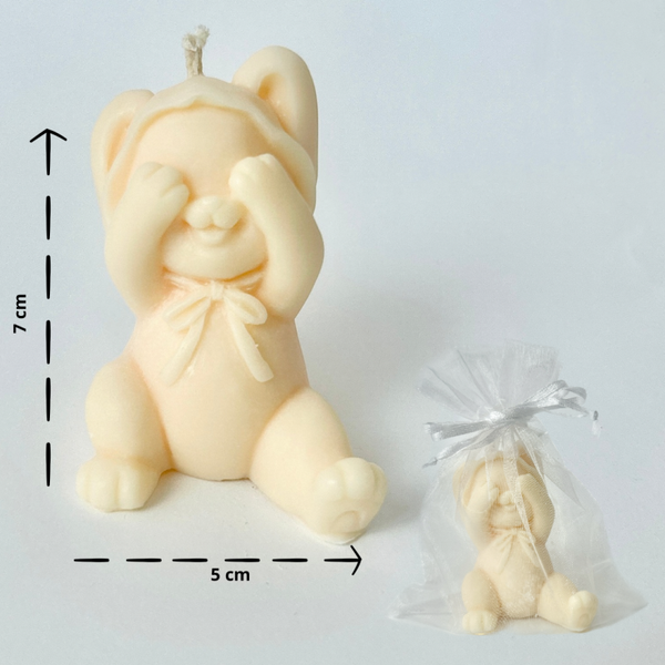 Świeca sojowa Królik 50g, kolor kremowy