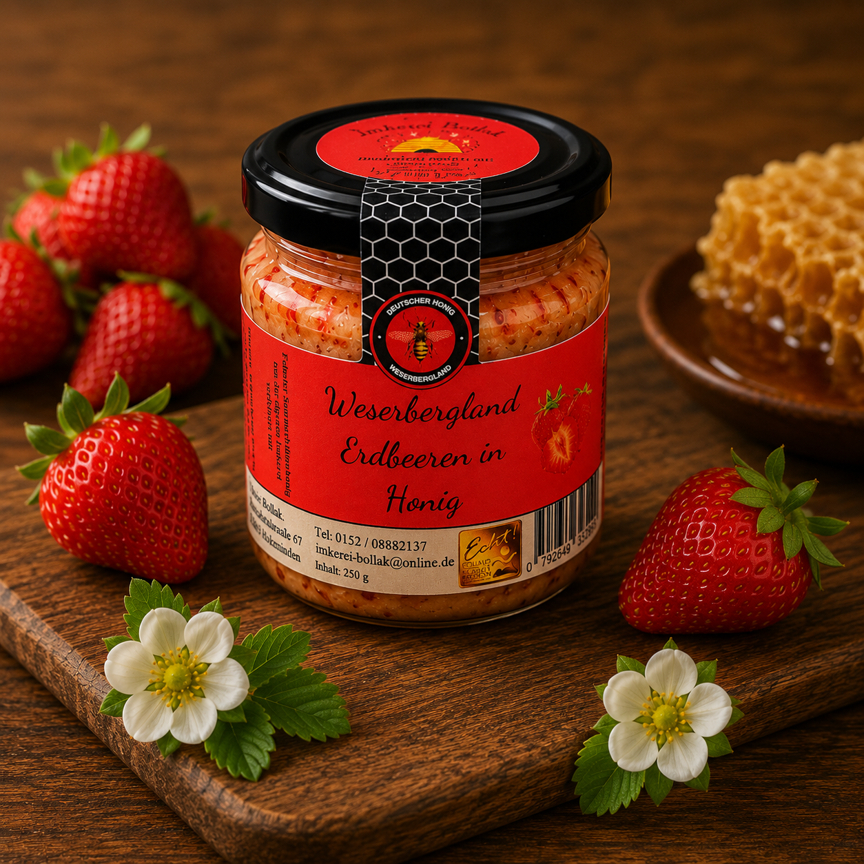 Erdbeeren in Honig