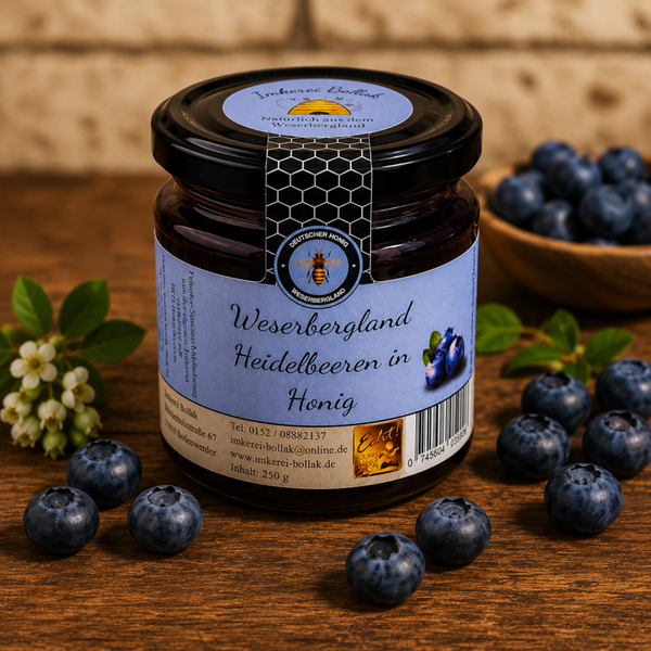 Heidelbeeren in Honig