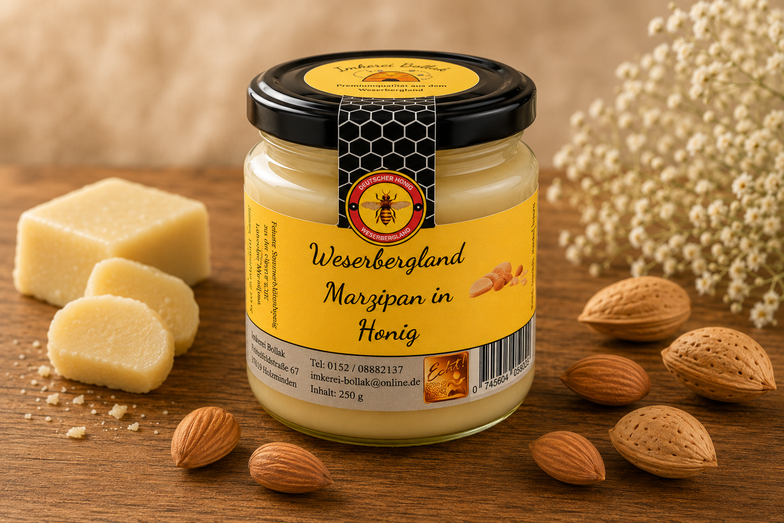 Marzipan in Honig