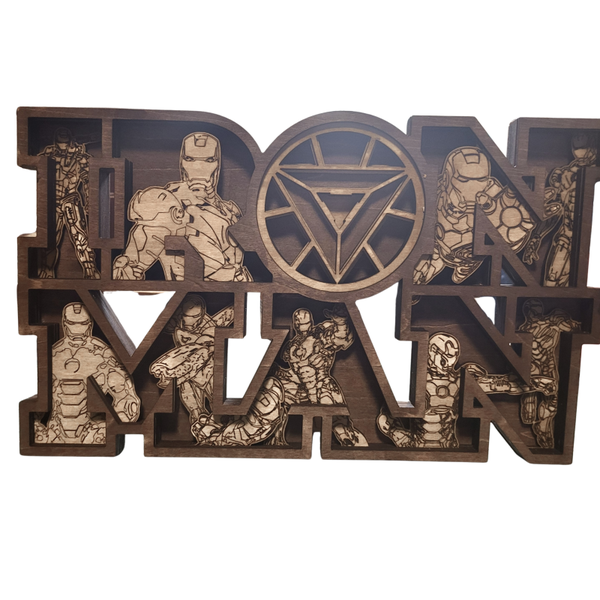 Décoration murale en bois – IRON MAN (effet 3D)