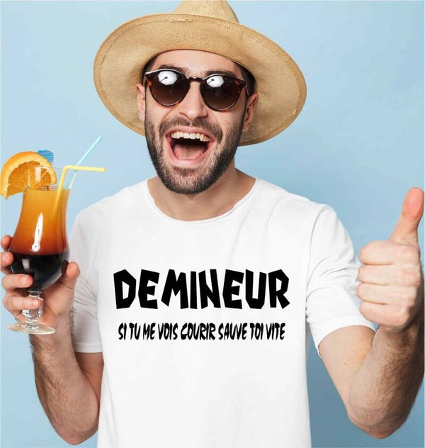 T-Shirt homme « Démineur si tu me vois courir sauve toi vite »
