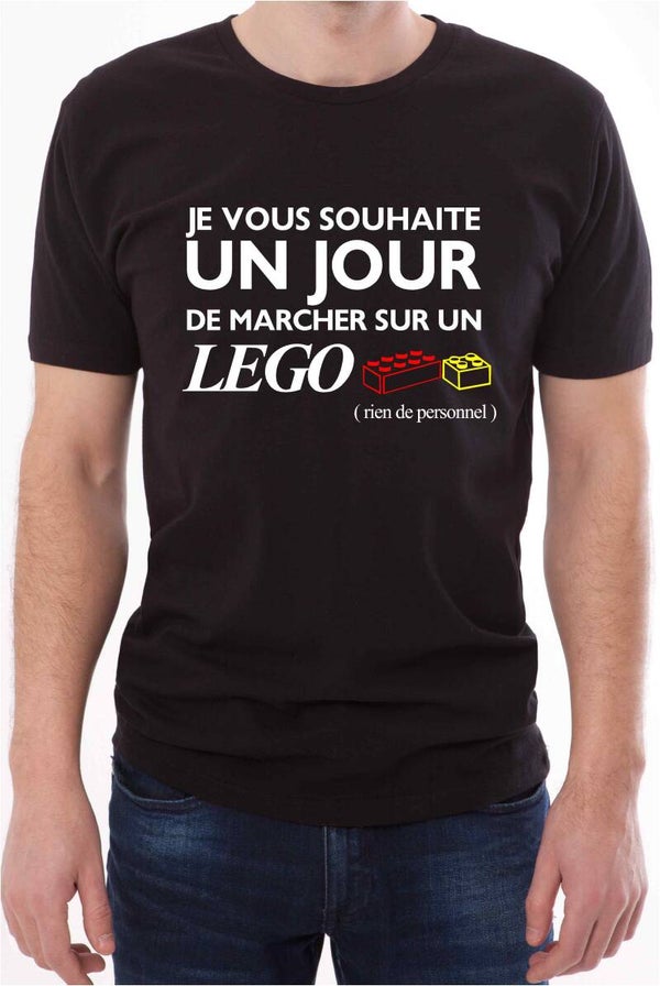 T-Shirt homme « Je vous souhaite un jour de marcher sur un LEGO »