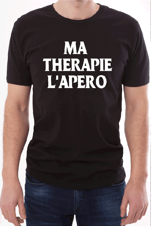 T-Shirt homme « Ma thérapie l’apéro »