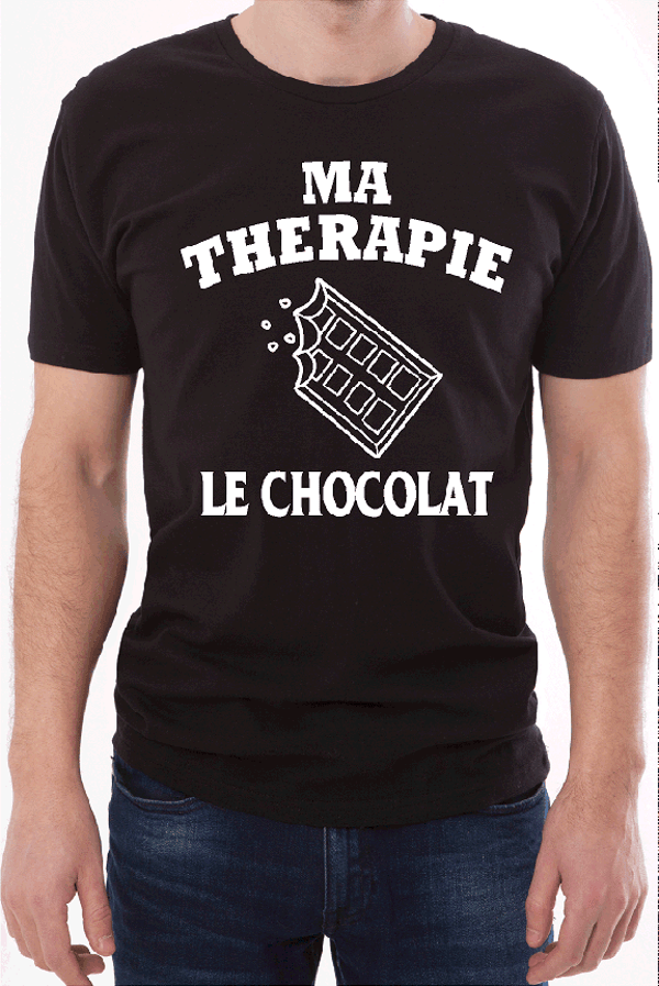 T-Shirt homme « Ma thérapie le CHOCOLAT »
