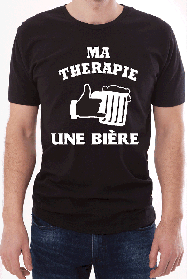 T-Shirt homme « Ma thérapie une BIÈRE »