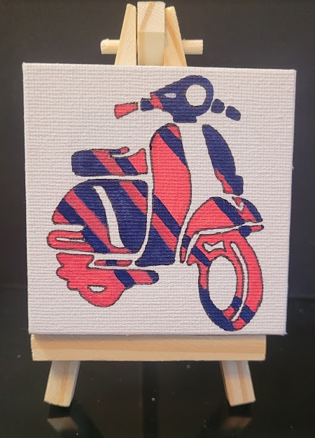 Mini Canvas Union Jack Vespa Silhouette