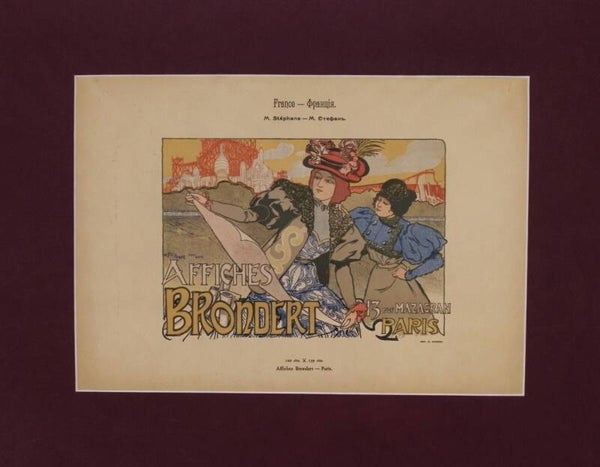 Affiche Brondert – Litografía Art Nouveau por M. Stéphane (París, finales del s. XIX)