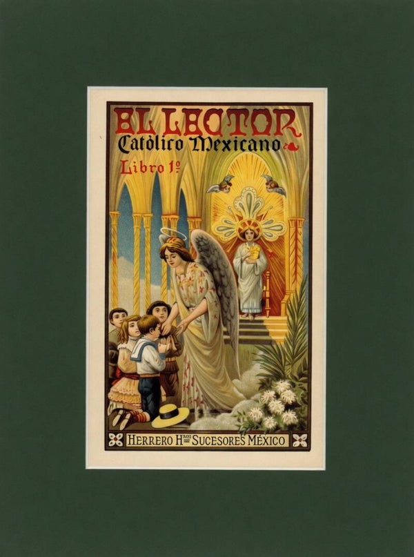 Cartelito Religioso El Lector Católico Mexicano - Libro 1° | Herrero Hnos. Sucesores, México (Principios S. XX) Publicidad.