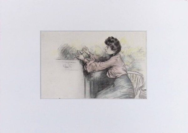 Mujer - Serie Rêveuses (Soñadoras) - Ramón Casas, Postal anterior a 1905