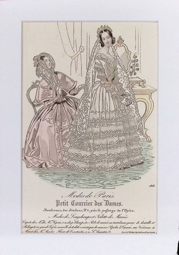 Modes de Paris - Toilette de Mariée 1818 | Petit Courrier des Dames. Moda.
