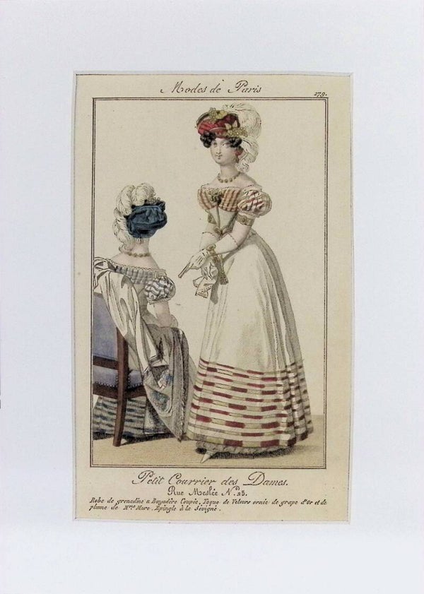 Modes de Paris 179 - Petit Courrier des Dames | Robe de Grenadine à Bayadère (Circa 1830-1832). Moda.