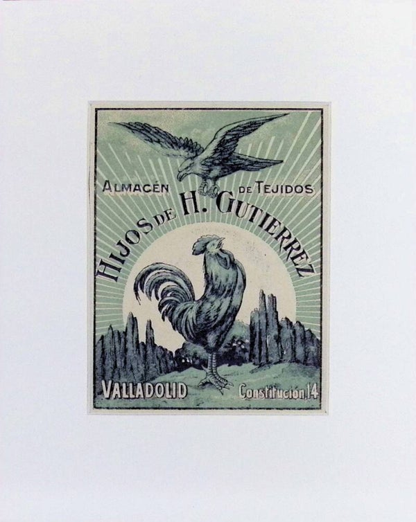 Etiqueta Publicitaria – Almacén de Tejidos Hijos de H. Gutierrez, Valladolid (Principios s. XX) Publicidad