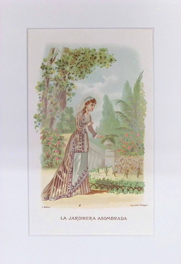 La Jardinera Asombrada – Cromolitografía de J. Ventura (La Vida de las Flores, 1878) | 32 x 22 cm