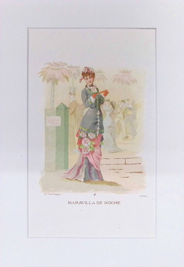 Maravilla de Noche – Cromolitografía de J. Simon (La Vida de las Flores, 1878) | 32 x 22 cm