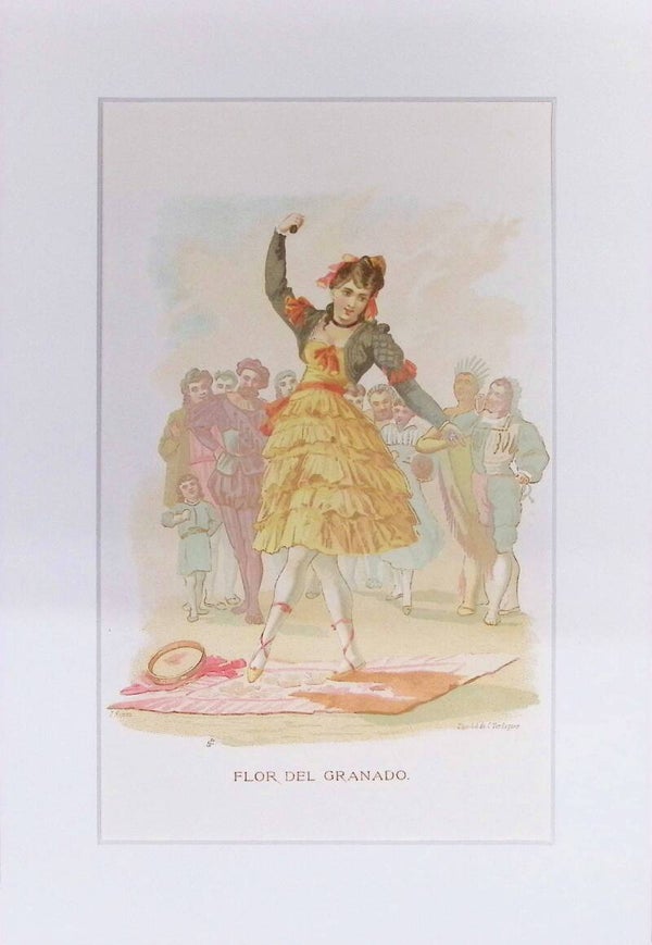 Flor del Granado – Cromolitografía de J. Simon (La Vida de las Flores, 1878) | 32 x 22 cm