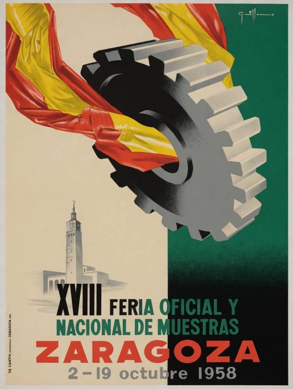 XVIII Feria Oficial y Nacional de Muestras - Zaragoza 1958. Cartel original. 49 x 32 cm.