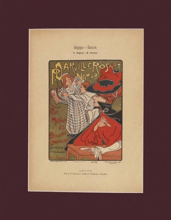 Affiche P. Darville-Rosart Namur – Victor Mignot (Art Nouveau, ca. 1897-1900) Litografía