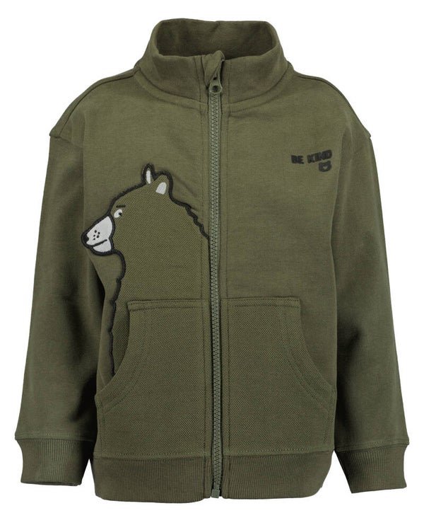 Sweatershirt jack met rits - groen