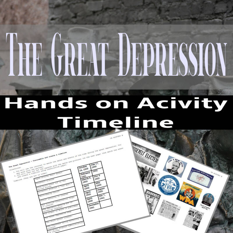 The Great Depression Timeline Activity Worksheet