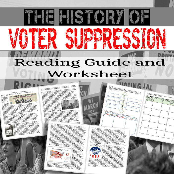 Voter Suppression Worksheet Cover Image