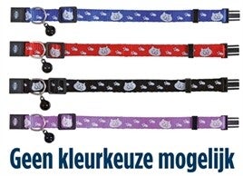 TRIXIE HALSBAND KAT SAFER LIFE PRINT KAT / POOT  4 ST